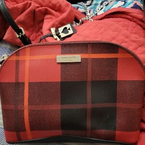 Kate red plaid purse